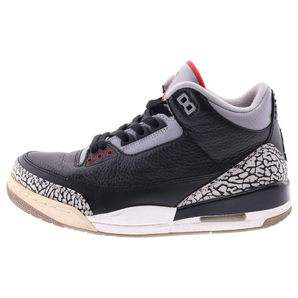NIKE(ナイキ) AIR JORDAN 3 RETRO BLACK CEMENT 2011 136064-010 エアジョーダン3 レトロ ブラックセメント ミッドカットスニーカー US8.5/26.5cm