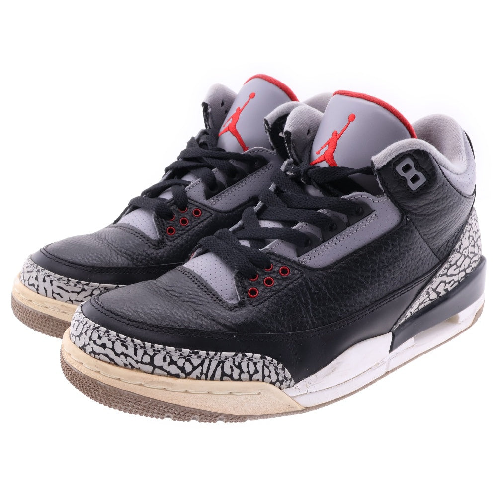 NIKE(ナイキ) AIR JORDAN 3 RETRO BLACK CEMENT 2011 136064-010 エアジョーダン3 レトロ ブラックセメント ミッドカットスニーカー US8.5/26.5cm