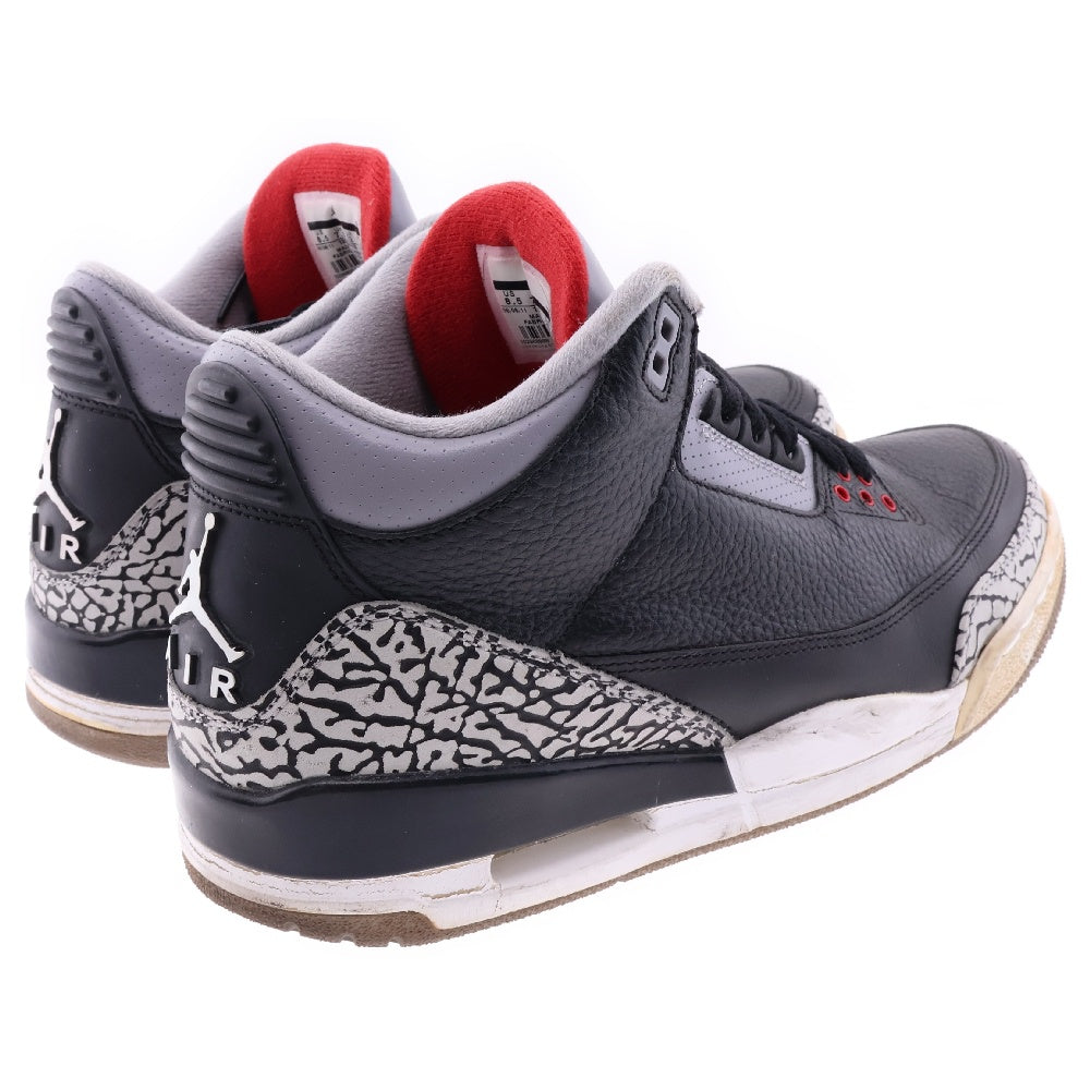 NIKE(ナイキ) AIR JORDAN 3 RETRO BLACK CEMENT 2011 136064-010 エアジョーダン3 レトロ ブラックセメント ミッドカットスニーカー US8.5/26.5cm