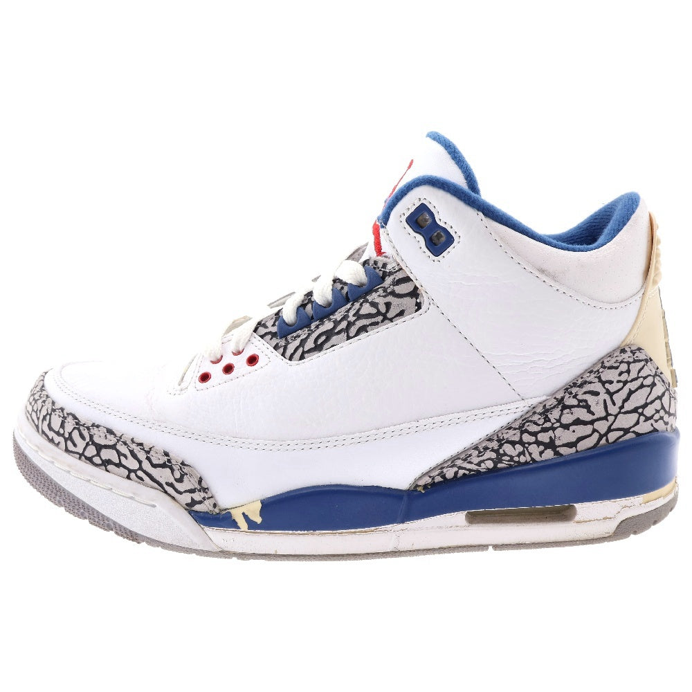 NIKE(ナイキ) 【観賞用 2011年製】AIR JORDAN 3 RETRO TRUE BLUE 2011 136064-104 エアジョーダン3 レトロ トゥルー ブルー ハイカットスニーカー ホワイト US8.5/26.5cm