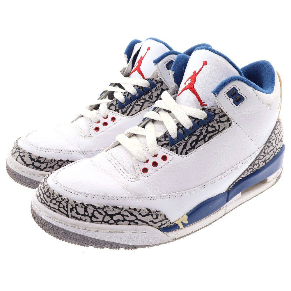 NIKE(ナイキ) 【観賞用 2011年製】AIR JORDAN 3 RETRO TRUE BLUE 2011 136064-104 エアジョーダン3 レトロ トゥルー ブルー ハイカットスニーカー ホワイト US8.5/26.5cm