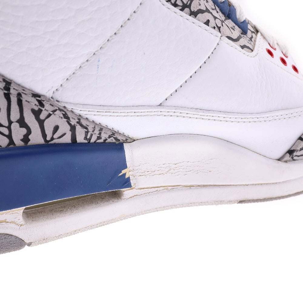 NIKE(ナイキ) 【観賞用 2011年製】AIR JORDAN 3 RETRO TRUE BLUE 2011 136064-104 エアジョーダン3 レトロ トゥルー ブルー ハイカットスニーカー ホワイト US8.5/26.5cm