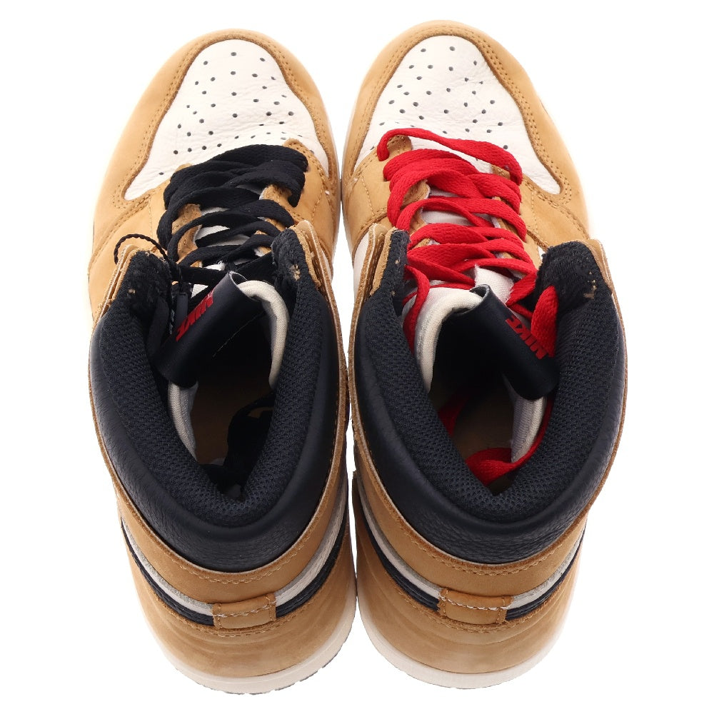 NIKE(ナイキ) AIR JORDAN 1 RETRO HIGH ROOKIE OF THE YEAR 555088-700 エアジョーダン1 ルーキー オブ ザ イヤー ハイカットスニーカー ホワイト/イエロー US8/26cm
