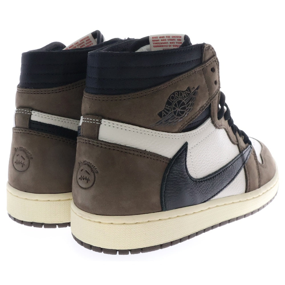 NIKE(ナイキ) ×TRAVIS SCOTT AIR JORDAN 1 RETRO HIGH OG TS SP CD4487-100 トラヴィススコット エアジョーダン1 ハイカットスニーカー ブラウン/ホワイト US9/27cm