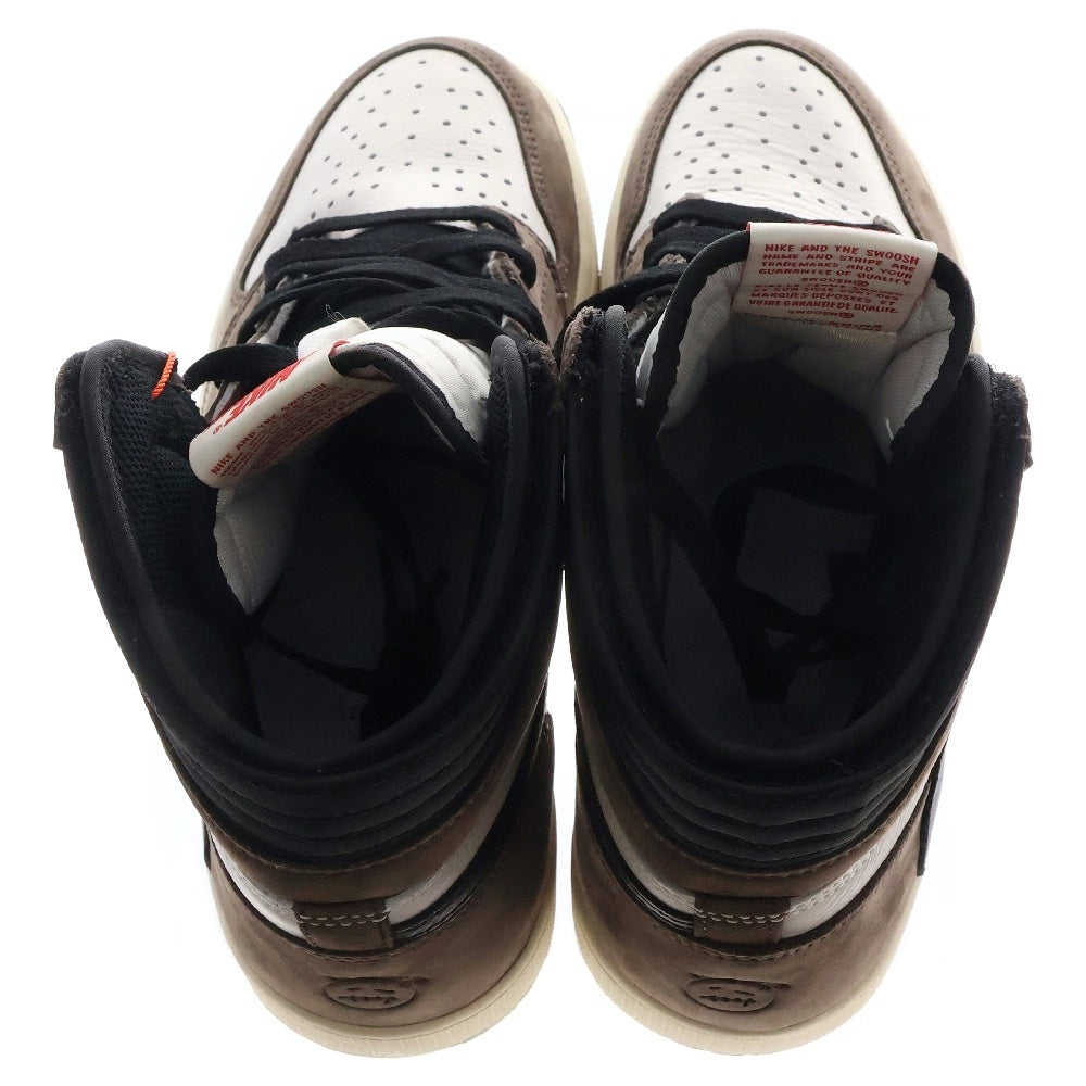 NIKE(ナイキ) ×TRAVIS SCOTT AIR JORDAN 1 RETRO HIGH OG TS SP CD4487-100 トラヴィススコット エアジョーダン1 ハイカットスニーカー ブラウン/ホワイト US9/27cm