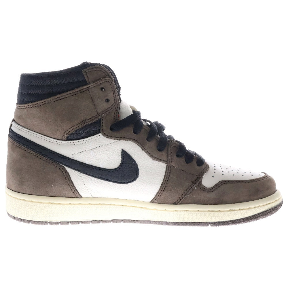 NIKE(ナイキ) ×TRAVIS SCOTT AIR JORDAN 1 RETRO HIGH OG TS SP CD4487-100 トラヴィススコット エアジョーダン1 ハイカットスニーカー ブラウン/ホワイト US9/27cm