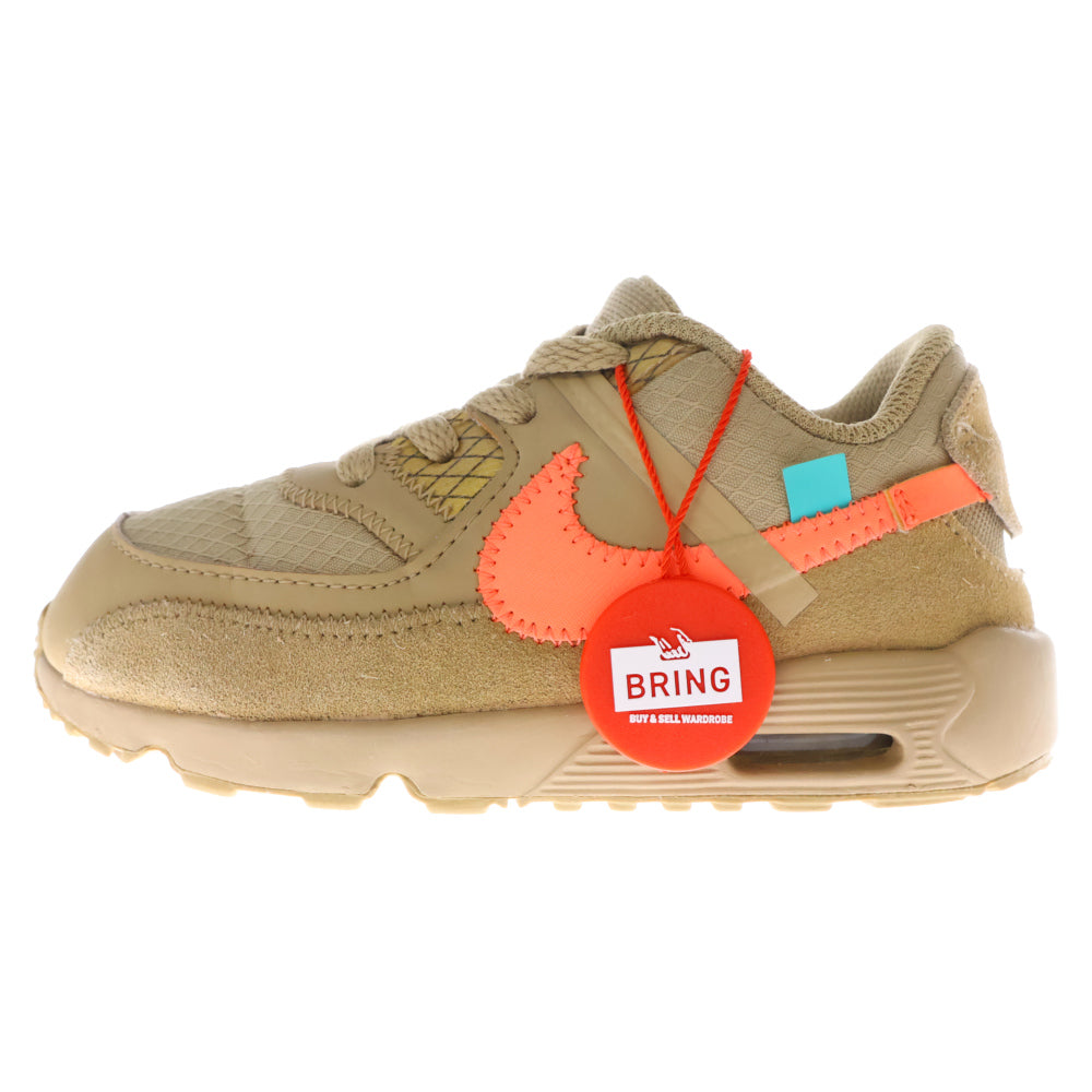 NIKE(ナイキ) ×OFF WHITE TD AIR MAX 90 DESERT ORE BV0852-200 オフホワイト TD エアマックス90 デザートオレ ローカットスニーカー キッズ ブラウン US9C/15cm