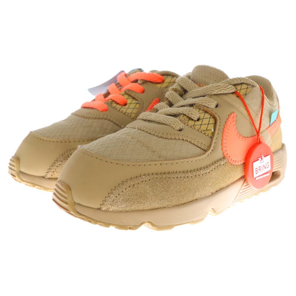 NIKE(ナイキ) ×OFF WHITE TD AIR MAX 90 DESERT ORE BV0852-200 オフホワイト TD エアマックス90 デザートオレ ローカットスニーカー キッズ ブラウン US9C/15cm