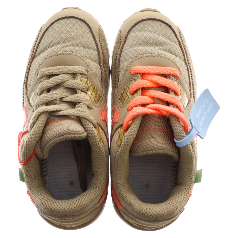 NIKE(ナイキ) ×OFF WHITE TD AIR MAX 90 DESERT ORE BV0852-200 オフホワイト TD エアマックス90 デザートオレ ローカットスニーカー キッズ ブラウン US9C/15cm