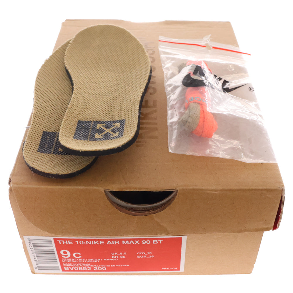 NIKE(ナイキ) ×OFF WHITE TD AIR MAX 90 DESERT ORE BV0852-200 オフホワイト TD エアマックス90 デザートオレ ローカットスニーカー キッズ ブラウン US9C/15cm