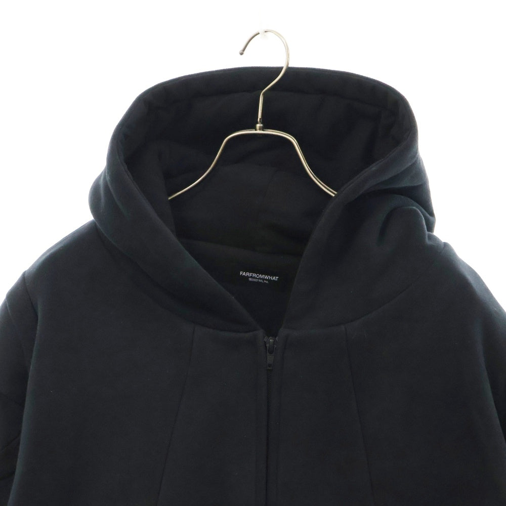 FAR FROM WHAT(ファーフロムワット) FAR HOODIE ZIP-UP フーディー ジップアップパーカー ブラック