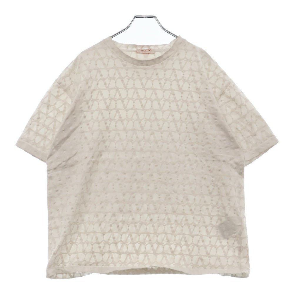 VALENTINO(ヴァレンチノ) Toile Iconographe 4V3MG14Y9KC 総柄ロゴ 半袖Tシャツ カットソー ホワイト
