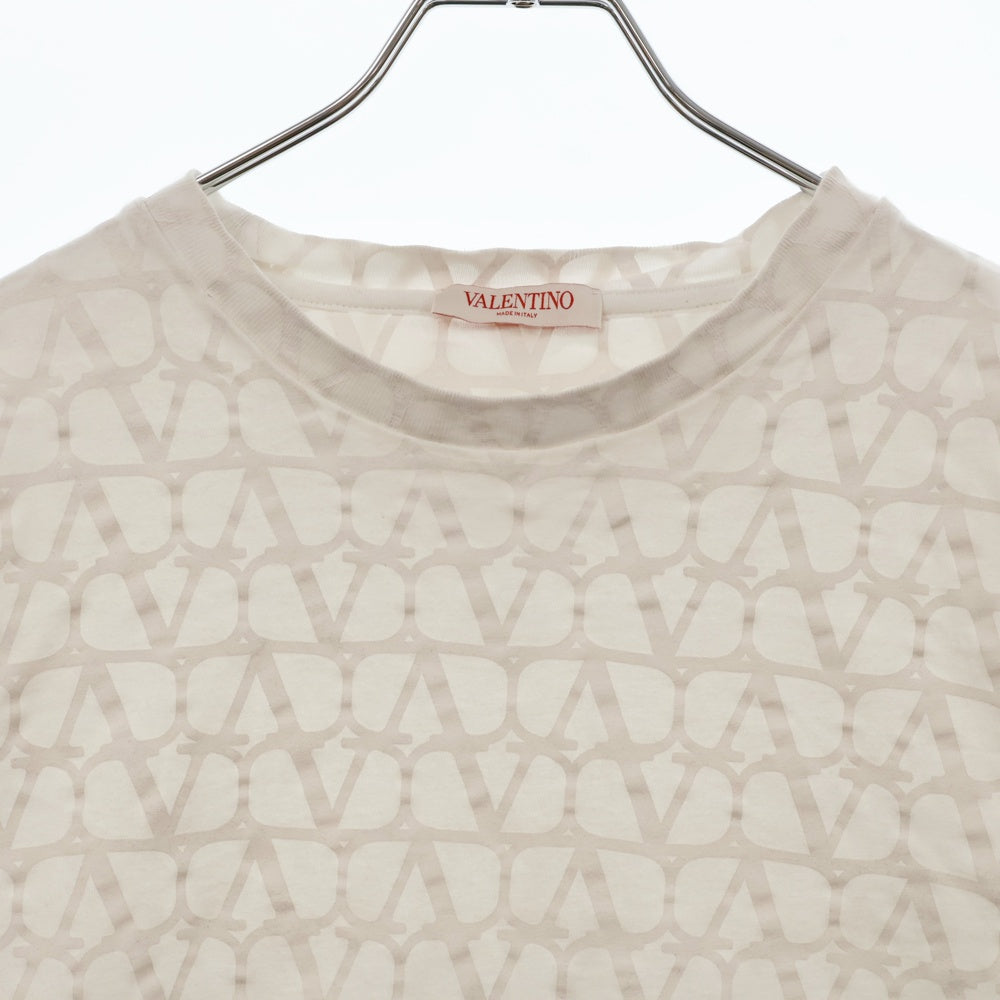 VALENTINO(ヴァレンチノ) Toile Iconographe 4V3MG14Y9KC 総柄ロゴ 半袖Tシャツ カットソー ホワイト