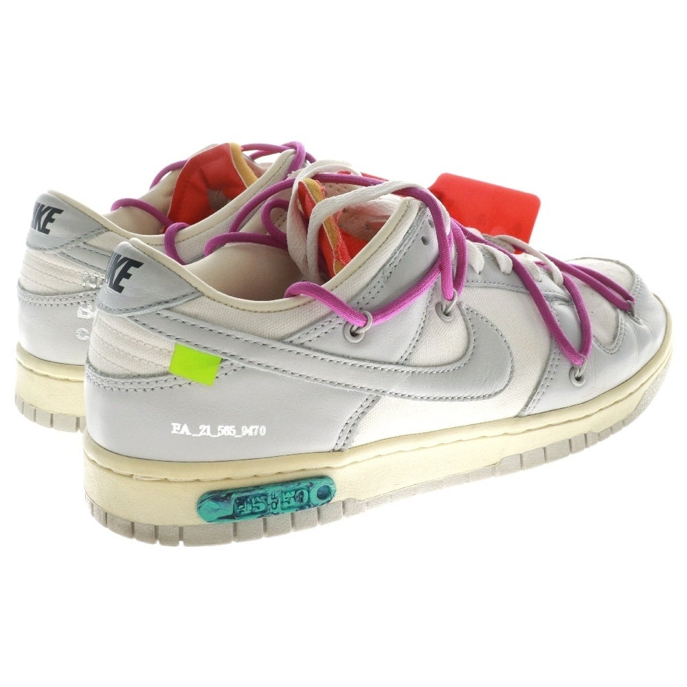 NIKE(ナイキ) ×OFF-WHITE DUNK LOW THE 50 Collection Lot 19 DM1602-101 オフホワイト ダンクロー ローカットスニーカー シューズ グレー/ホワイト US9.5/27.5cm