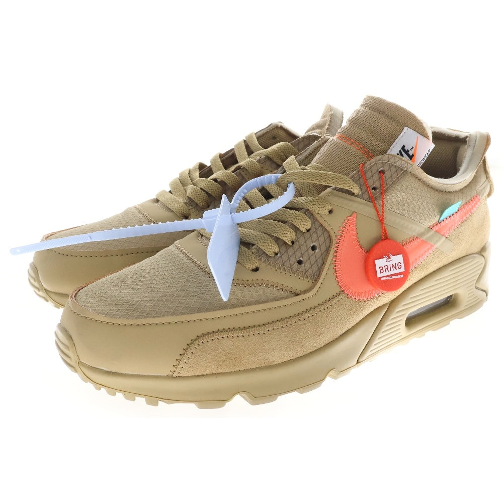 NIKE(ナイキ) ×OFF-WHITE THE 10 AIR MAX 90 DESERT ORE ×オフホワイト エアマックス90 デザートオレ ローカットスニーカー ブラウン AA7293-200 US10/28cm