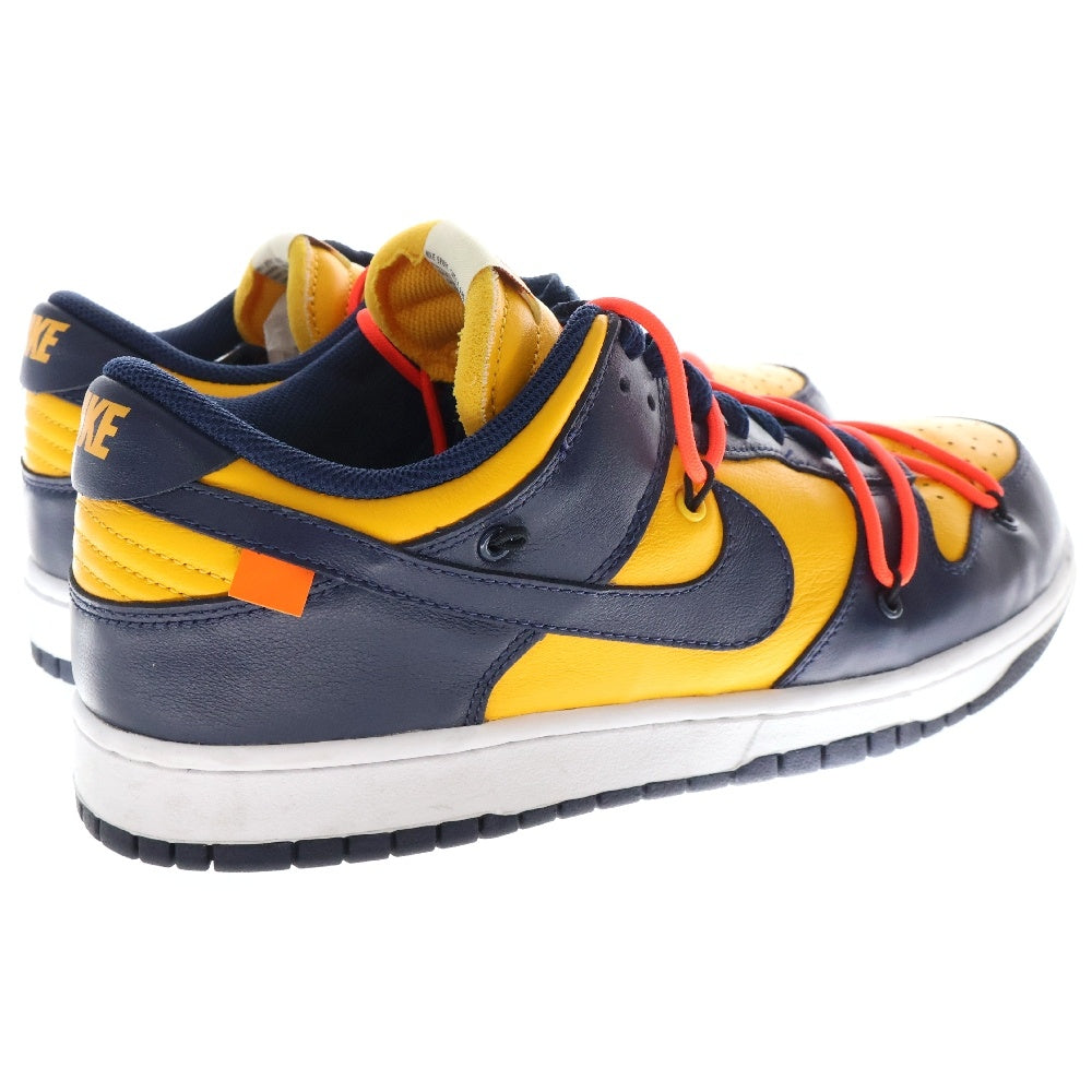 NIKE(ナイキ) ×OFF-WHITE DUNK LOW LTHR CT0856-700 オフホワイト ダンク ローカットスニーカー ユニバーシティゴールド ミシガン US10/28cm イエロー/ネイビー