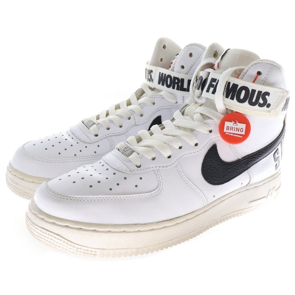 NIKE(ナイキ) 【観賞用2014年製】 14AW ×Supreme AIR FORCE 1 HIGH SP シュプリーム エアフォース1 ハイカットスニーカー ホワイト US9/27cm 698696-100