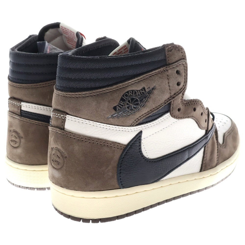 NIKE(ナイキ) ×TRAVIS SCOTT AIR JORDAN 1 HIGH OG TS SP CD4487-100 トラヴィススコット エアジョーダン1 ハイカットスニーカー ブラウン/ホワイト US8.5/26.5cm