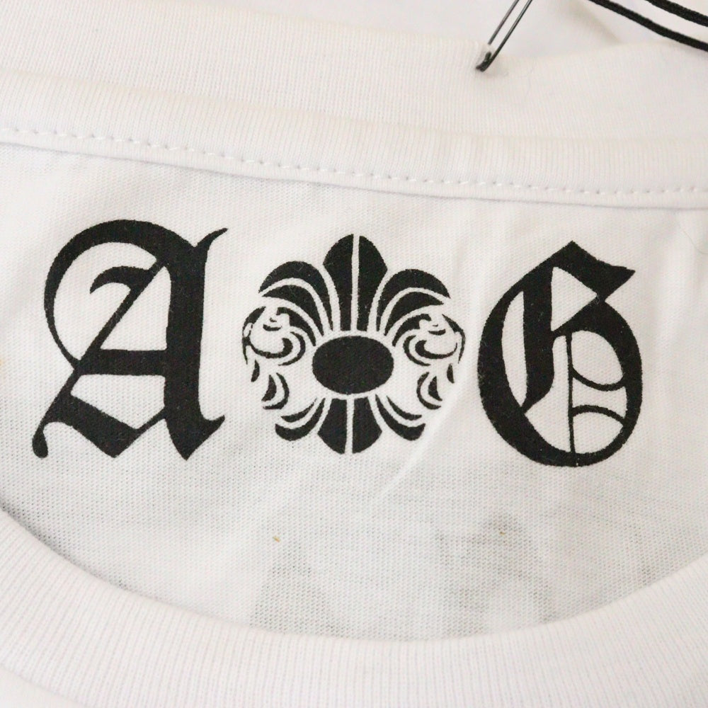 A&G(エーアンドジー) スカルプリント半袖Tシャツ ホワイト