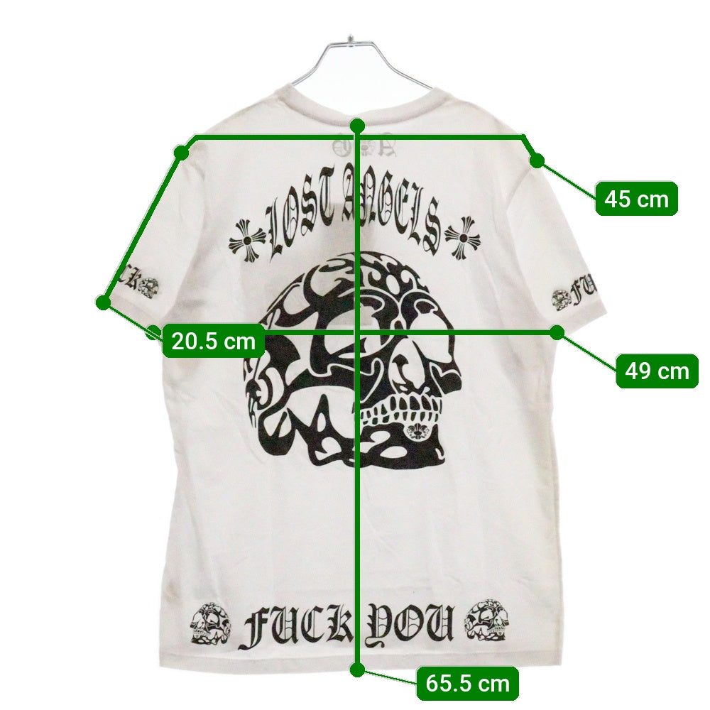 A&G(エーアンドジー) スカルプリント半袖Tシャツ ホワイト