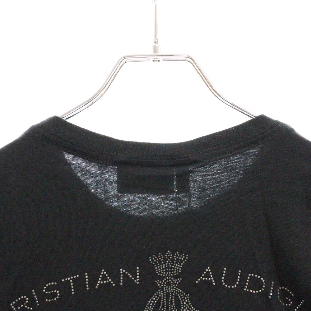 CHRISTIAN AUDIGIER(クリスチャンオードジェー) スタッズ装飾バックラインストーン半袖Tシャツ ブラック