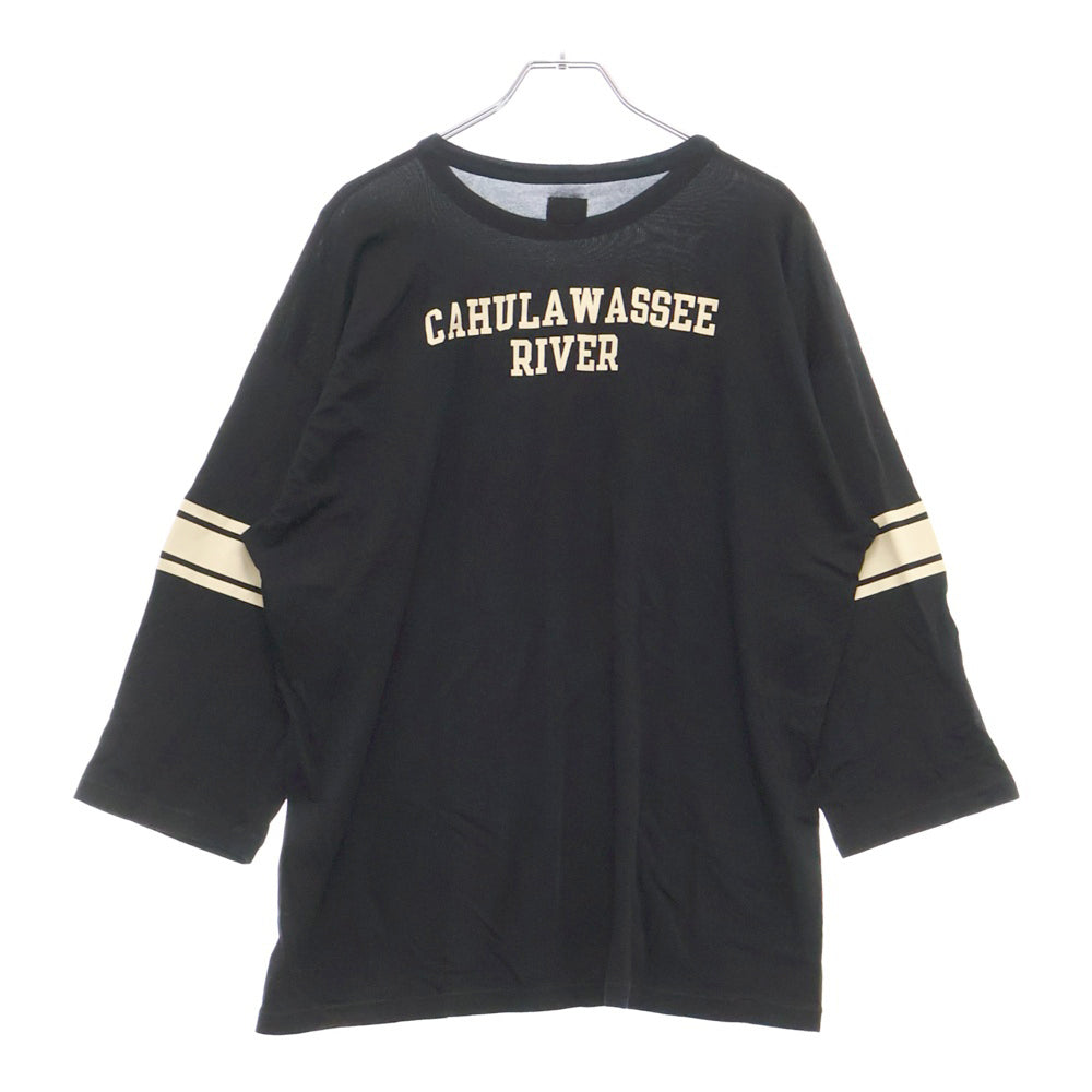 TENDERLOIN(テンダーロイン) 七分丈フットボールクルーネックTシャツ ブラック