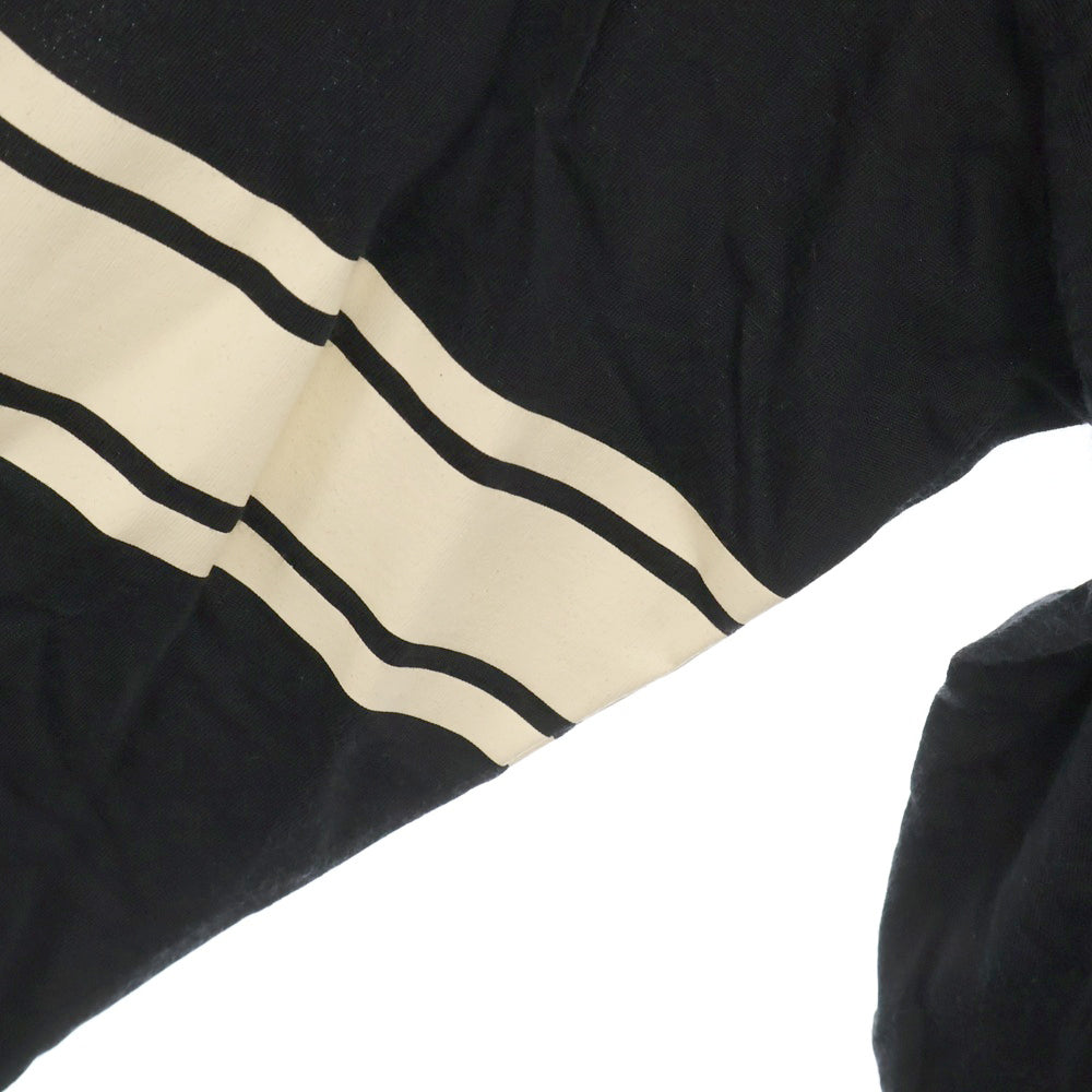 TENDERLOIN(テンダーロイン) 七分丈フットボールクルーネックTシャツ ブラック