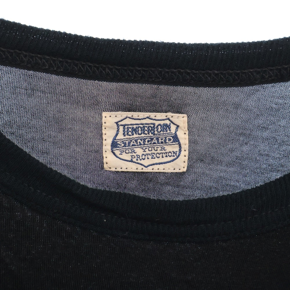 TENDERLOIN(テンダーロイン) 七分丈フットボールクルーネックTシャツ ブラック