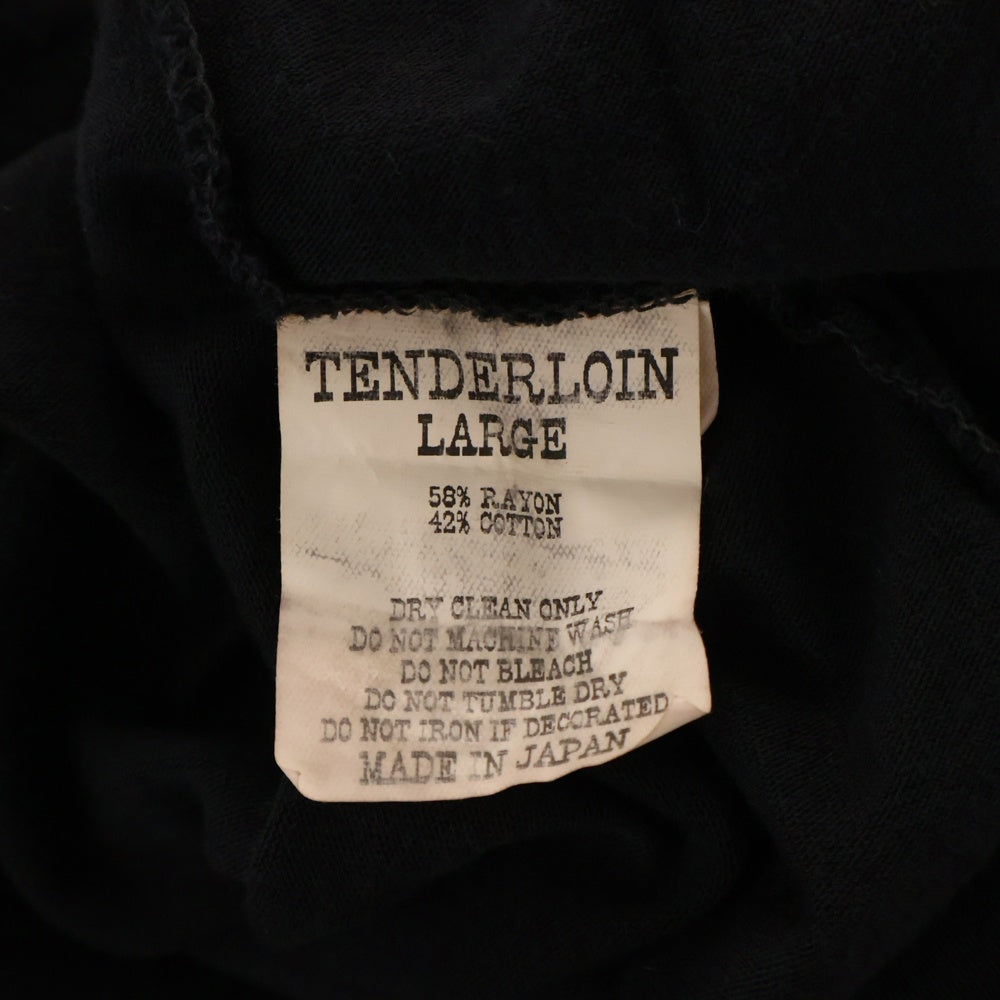 TENDERLOIN(テンダーロイン) 七分丈フットボールクルーネックTシャツ ブラック