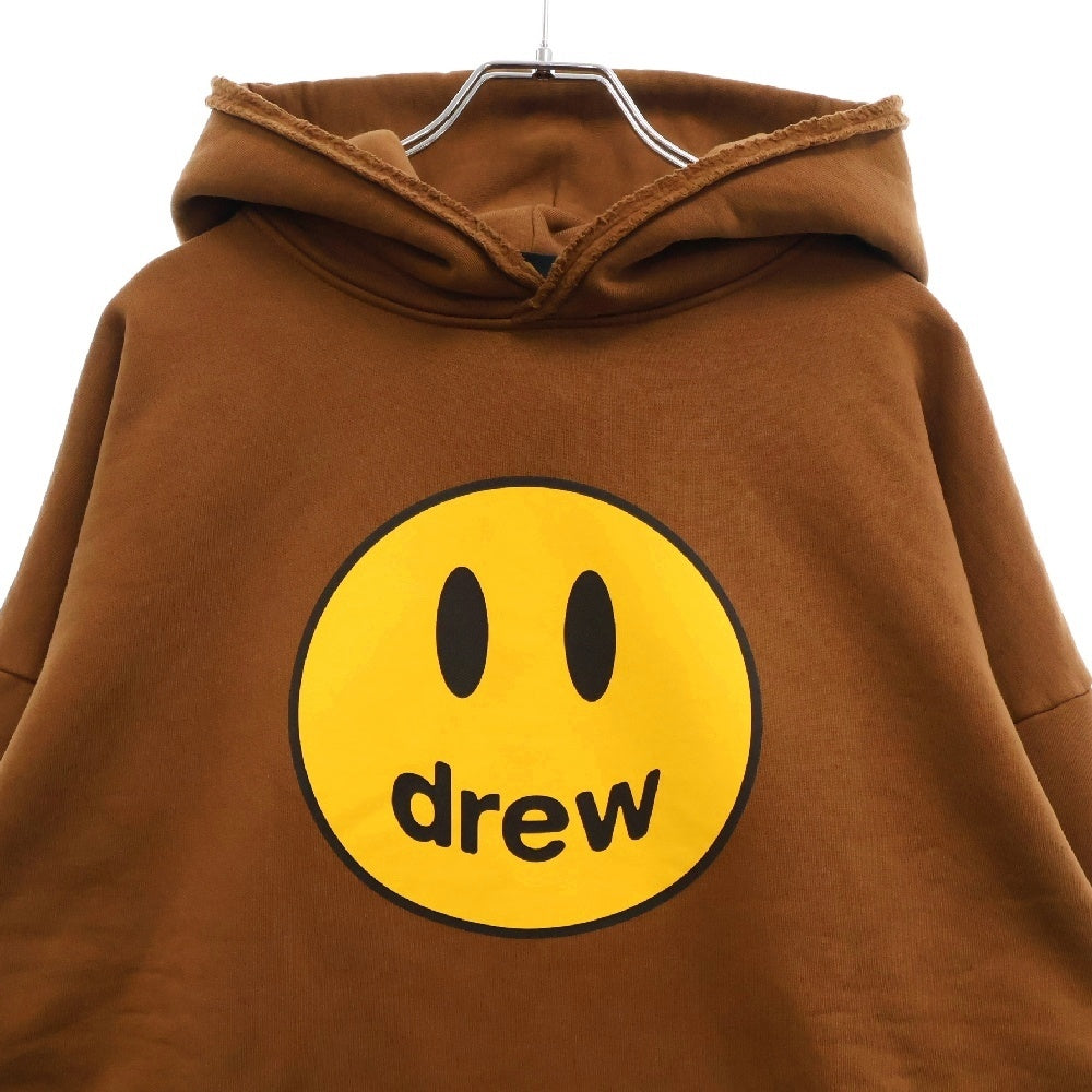 drew house(ドリューハウス) DECONSTRUCTED MASCOT HOODIE ダメージ加工ロゴプリントプルオーバーパーカー ブラウン