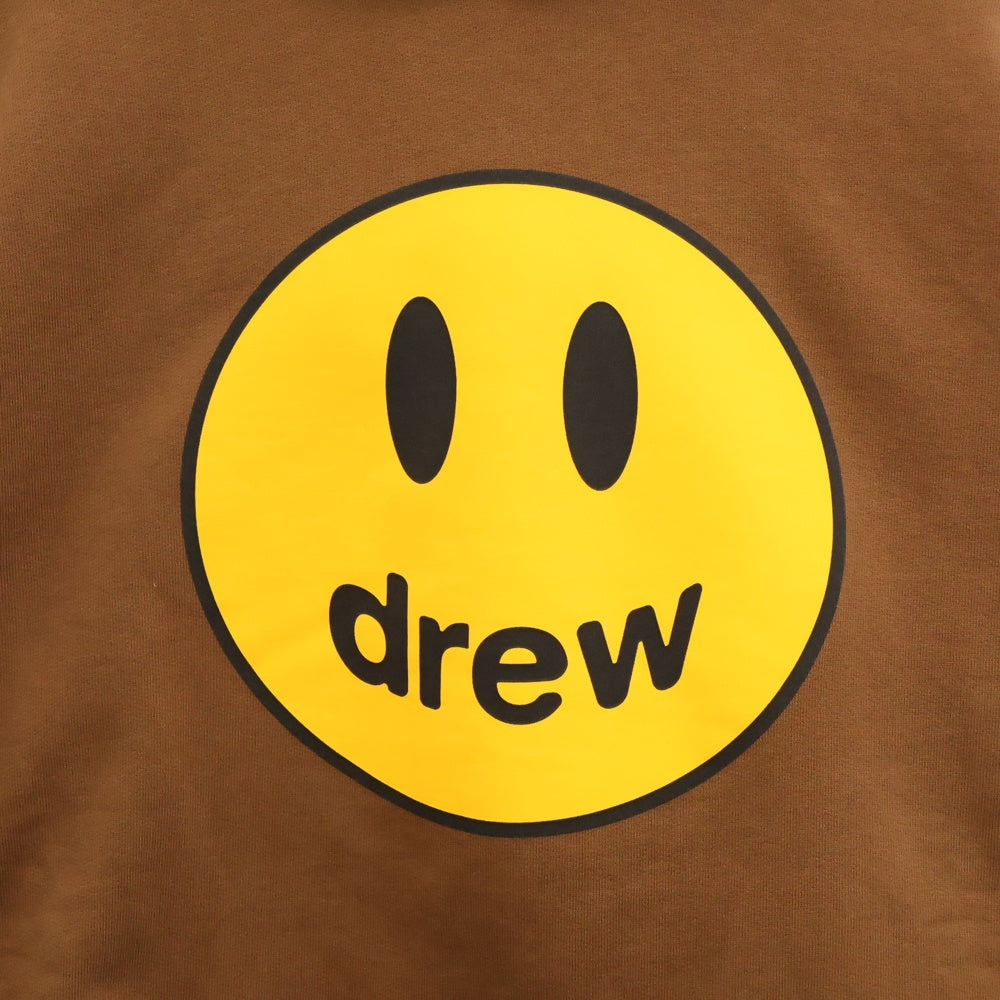 drew house(ドリューハウス) DECONSTRUCTED MASCOT HOODIE ダメージ加工ロゴプリントプルオーバーパーカー ブラウン