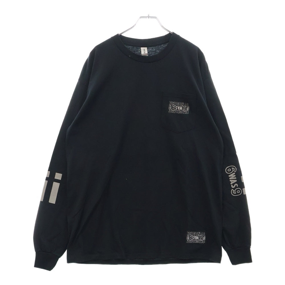 TENDERLOIN(テンダーロイン) LONG SLEEVE TEE フロントポケット長袖カットソー 長袖Tシャツ ブラック