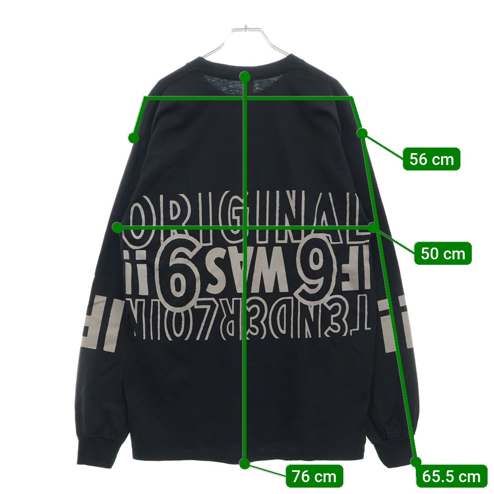 TENDERLOIN(テンダーロイン) LONG SLEEVE TEE フロントポケット長袖カットソー 長袖Tシャツ ブラック