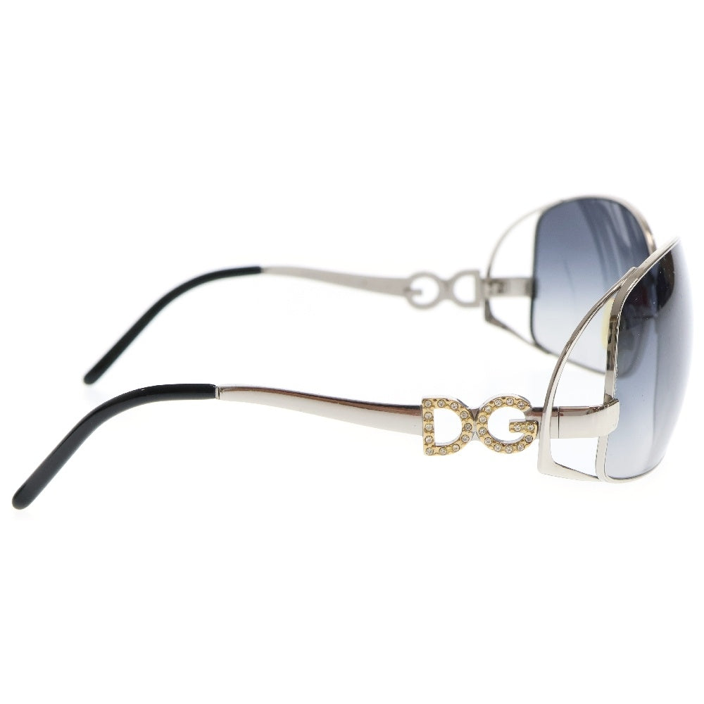 DOLCE & GABBANA(ドルチェアンドガッバーナ) ラインストーンシルバーフレーム サングラス 眼鏡 DG2016-B シルバー
