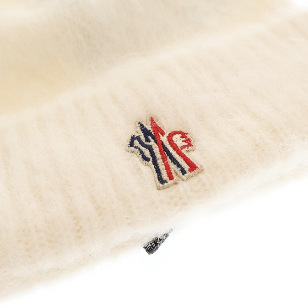 MONCLER GRENOBLE(モンクレールグルノーブル) フロントロゴ刺繍ニットキャップ モヘアニットキャップ 帽子 I20983B00012 M1126 ホワイト