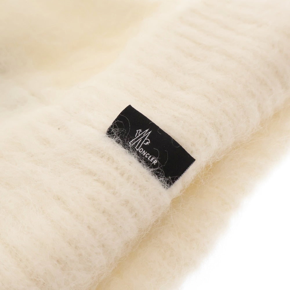 MONCLER GRENOBLE(モンクレールグルノーブル) フロントロゴ刺繍ニットキャップ モヘアニットキャップ 帽子 I20983B00012 M1126 ホワイト
