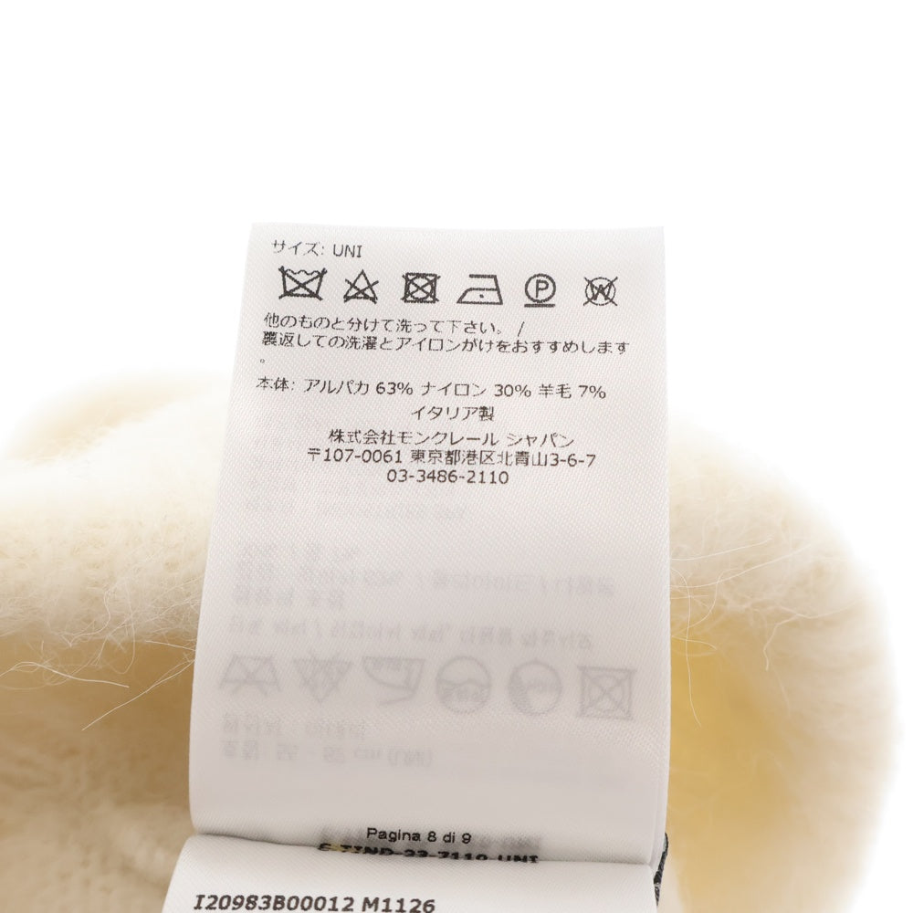 MONCLER GRENOBLE(モンクレールグルノーブル) フロントロゴ刺繍ニットキャップ モヘアニットキャップ 帽子 I20983B00012 M1126 ホワイト
