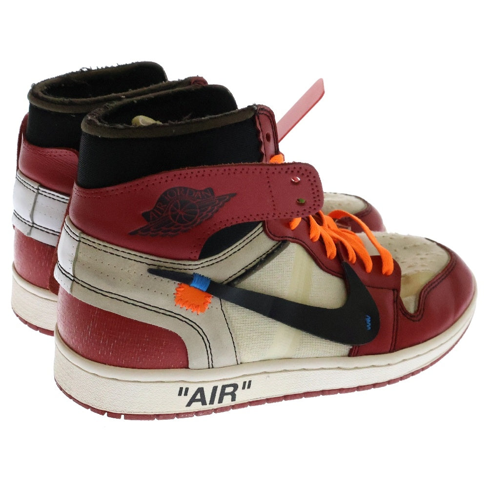NIKE(ナイキ) ×OFF-WHITE THE 10 AIR JORDAN 1 CHICAGO AA3834-101 オフホワイト ザテン エアジョーダン1 シカゴ ハイカットスニーカー ホワイト/レッド US9/27cm