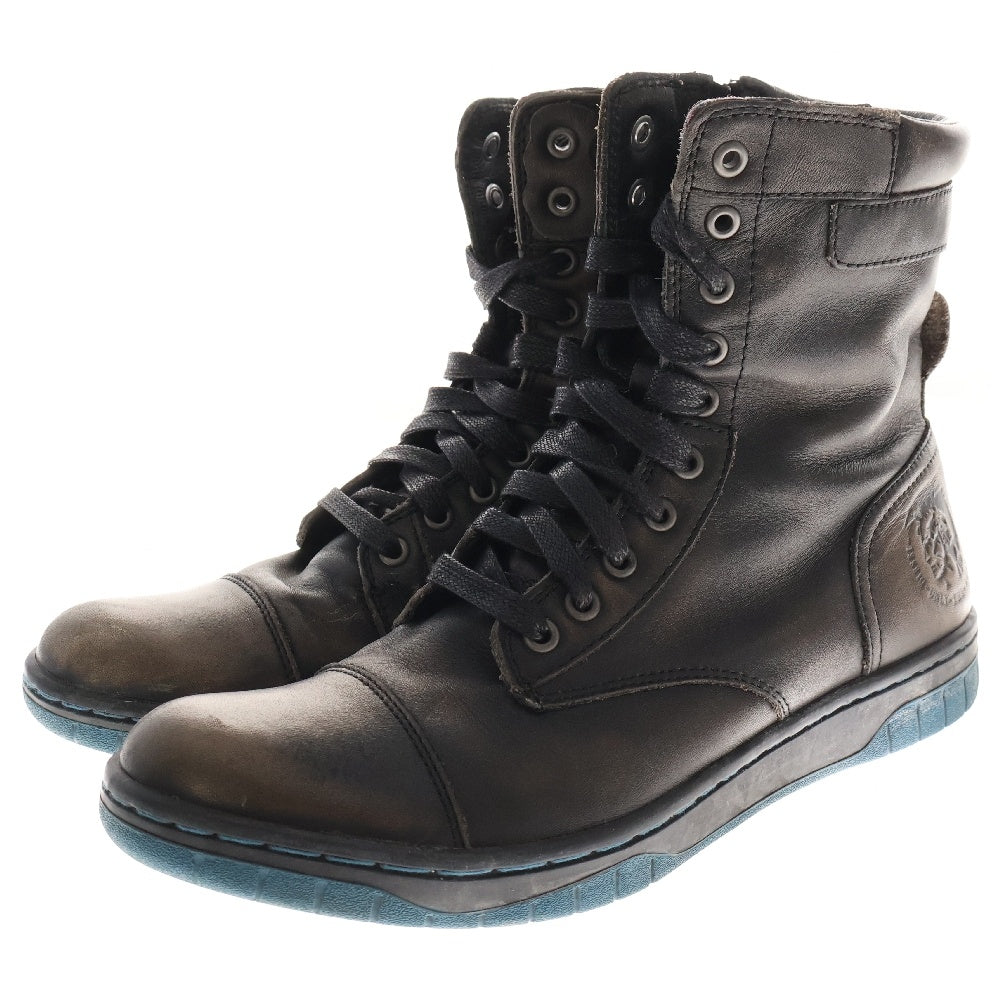 DIESEL(ディーゼル) BASKET BUTCH ZIPPY レザーサイドジップハイカットブーツ グレー