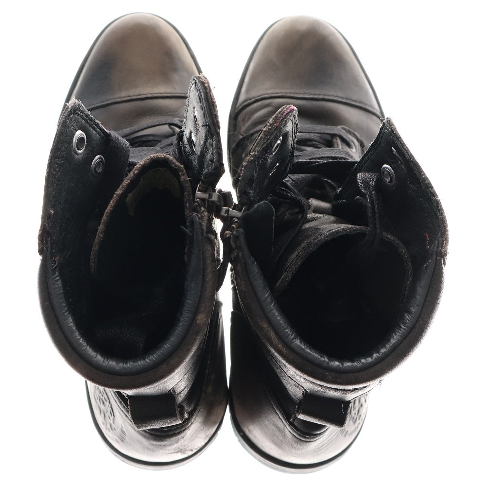 DIESEL(ディーゼル) BASKET BUTCH ZIPPY レザーサイドジップハイカットブーツ グレー