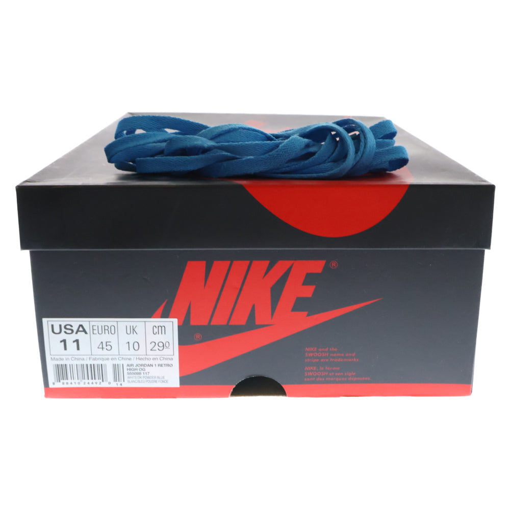 NIKE(ナイキ) AIR JORDAN1 RETRO HIGH UNC 555088-117 エアジョーダン1 ノースカロライナ ハイカットスニーカー ホワイト/ブルー US11/29.0cm