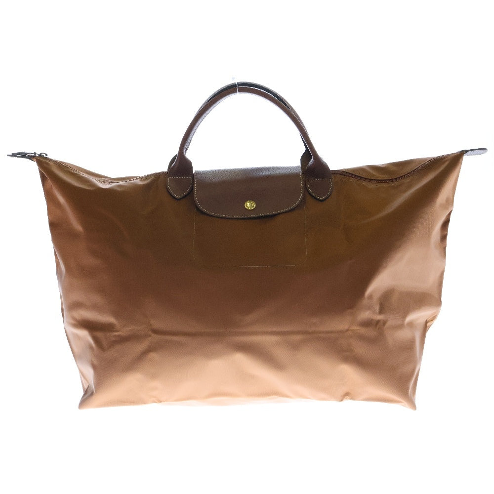 LONGCHAMP(ロンシャン) ボストンバッグ ロゴ刻印スナップ付きトートバッグ プリアージュ ブラウン