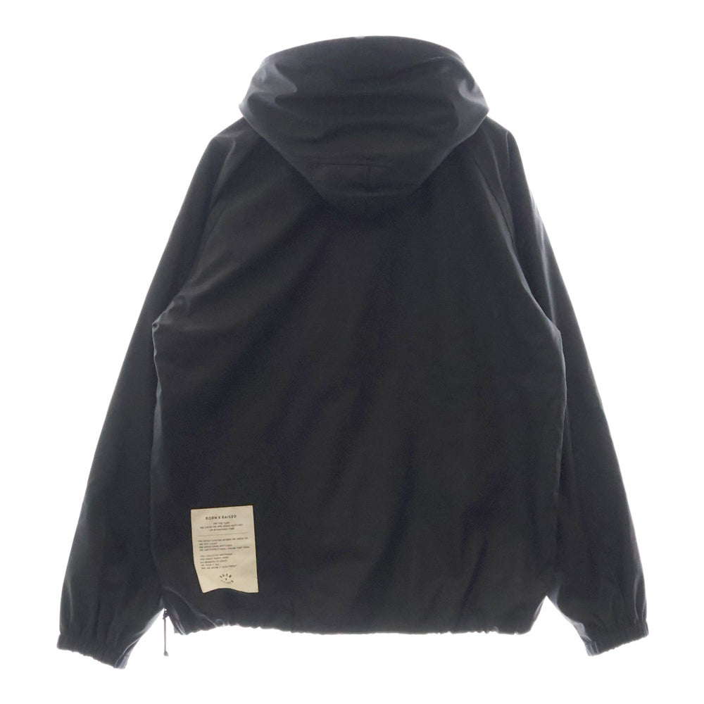 BORN X RAISED(ボーンアンドレイズド) ANORAK JACKET アノラックジャケット フロントロゴプリントジャケット 36002 ブラック