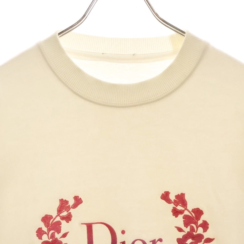 Christian Dior(クリスチャンディオール) 23SS Logo Embroidered Crewneck Sweatshirt ロゴ刺繍エンブロイダリークルーネックスウェットトレーナー 313J699A0531 ホワイト