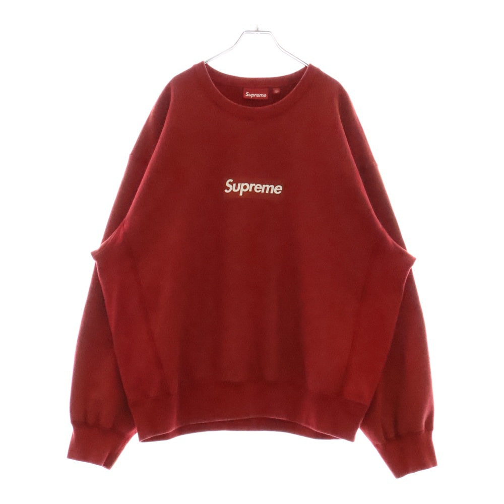 SUPREME(シュプリーム) 25SS Washed Box Logo Crewneck ウォッシュド ボックスロゴクルーネックスウェットトレーナー レッド