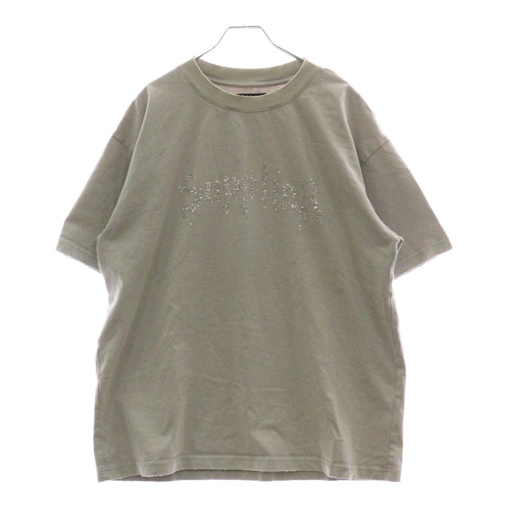 SUPPLIER(サプライヤ) ラインストーン 半袖Tシャツ カットソー グレー