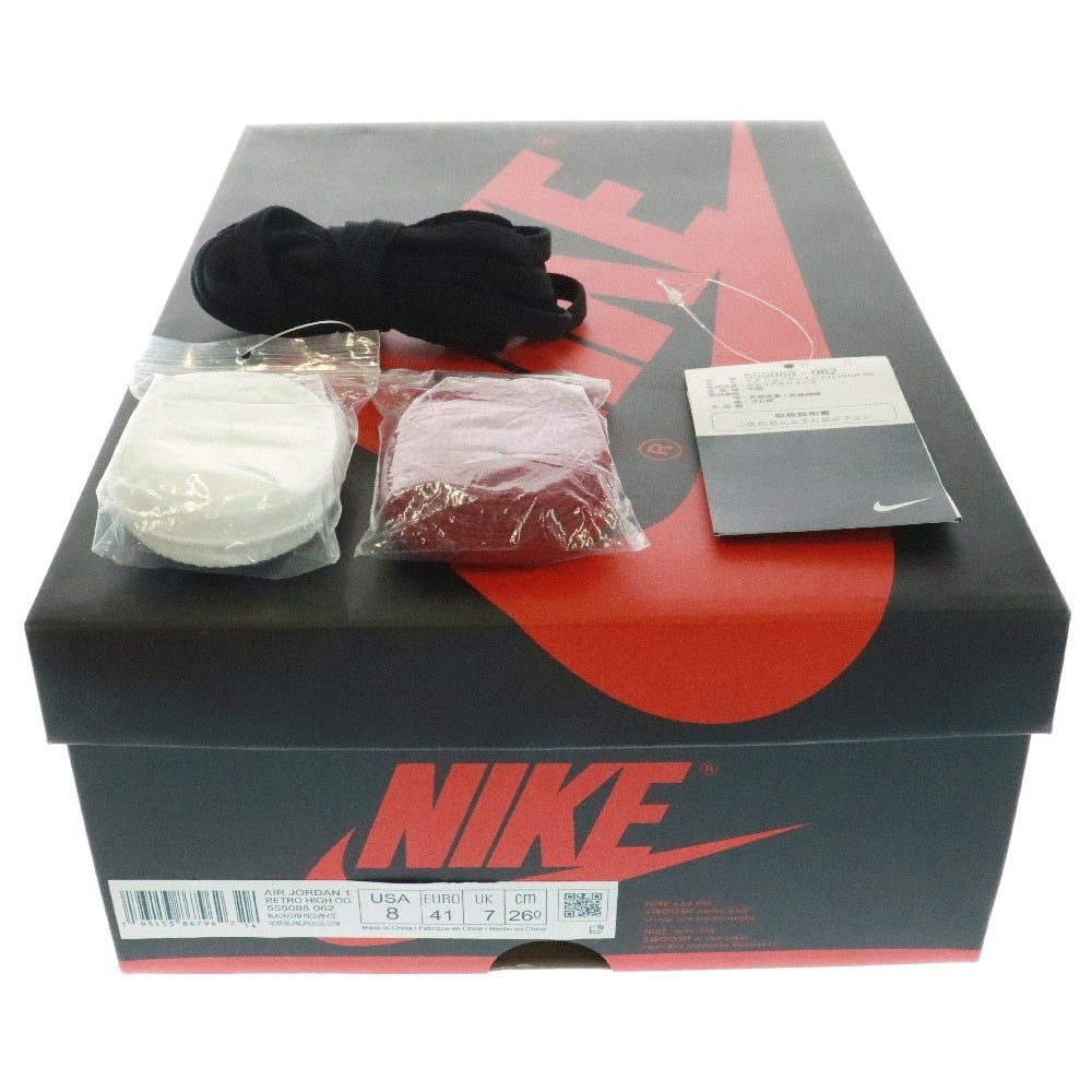 NIKE(ナイキ) AIR JORDAN1 HIGH OG BLOOD LINE 555088-062 エアジョーダン1 ハイカットスニーカー ブラッドライン ブラック/レッド US8/26cm