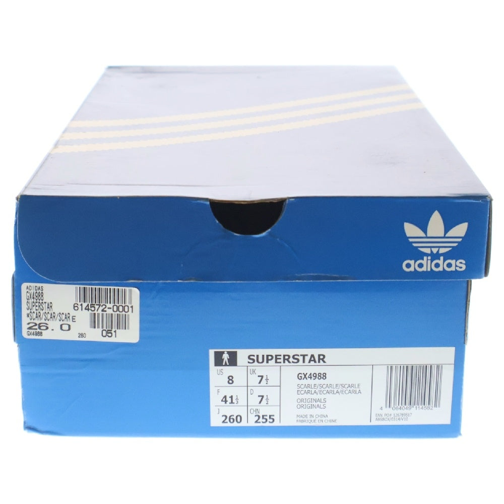 adidas Originals(アディダスオリジナルス) SUPERSTAR GX4988 スーパースター ローカットスニーカー レッド US8/26cm