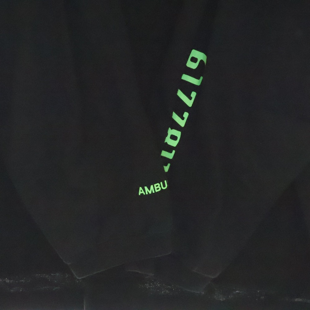 AMBUSH(アンブッシュ) 23SS MIX LONG SLEEVE T-SHIRT BMAB023S23JER001 レイヤード プリント クルーネック 長袖Tシャツ カットソー ブラック
