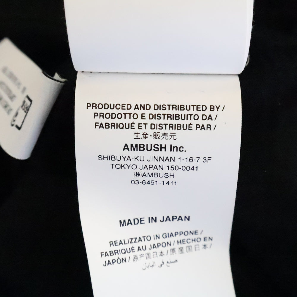 AMBUSH(アンブッシュ) 23SS MIX LONG SLEEVE T-SHIRT BMAB023S23JER001 レイヤード プリント クルーネック 長袖Tシャツ カットソー ブラック